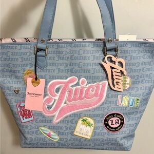 Juicy Couture Run the World Blue Tote